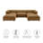 Auren 5-Piece Upholstered Vegan Leather Modular U-Shaped Sofa-107144022