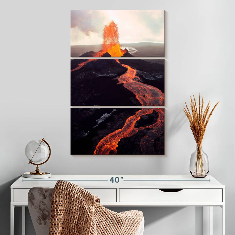 Éclosion du volcan Alvord Kilauea, H 20 po x l 32 po