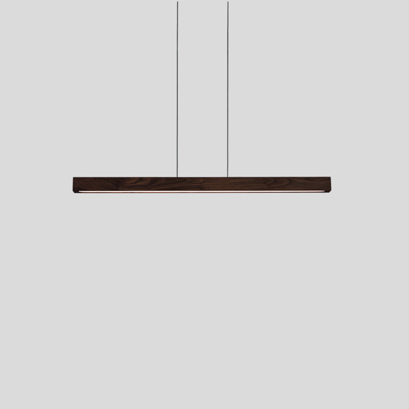 Una 3 - Light LED Kitchen Island Pendant - Uplight and Downlight, 2700K, Dark Stained Walnut, 2.75" H x 66" W x 2" D