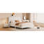 Grand lit plateforme en velours côtelé avec pieds en métal - beige et beige élégant. Contreplaqué conçu pour la durabilité. Rempli de mousse. Pas de sommier tapissier. Assemblage simple. 83,1 po x 65,7 po x 42,5 po-406150041