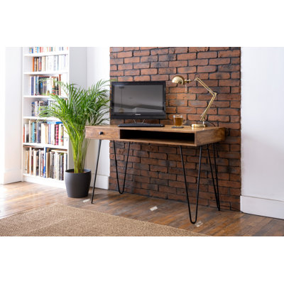 Palumbo Solid Wood Iron Writing Desk