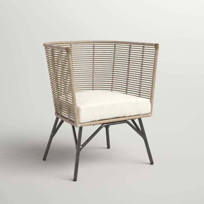 Fauteuil demi-tonneau en lin 30 po