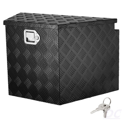 Trailer Tongue Box, Aluminum Alloy Diamond Plate Tongue Box Tool Chest, Heavy Duty Trailer Box Storage With Lock And Keys, Utility Trailer Tongue Box For Pickup Truck, RV, Trailer, 29"X16.2"X18"