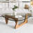 Mid Century Modern Glass Coffee Table, Multi Functional Rectangular Accent Table
