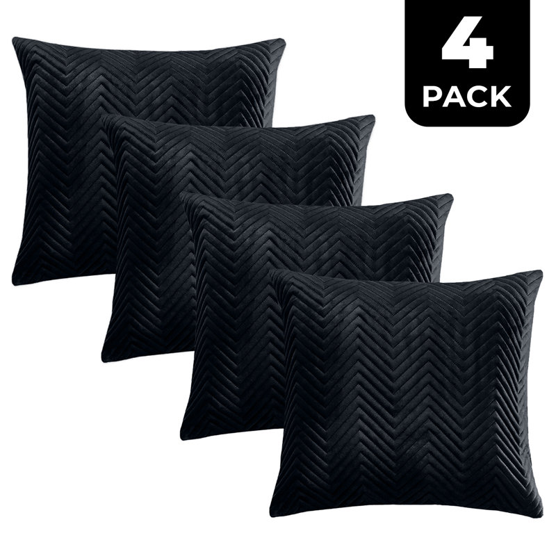 Square Scatter Cushion Cushion Cover, Black