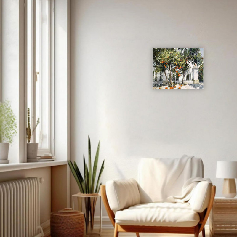 Art sur toile orange sans cadre 12 po x 16 po
