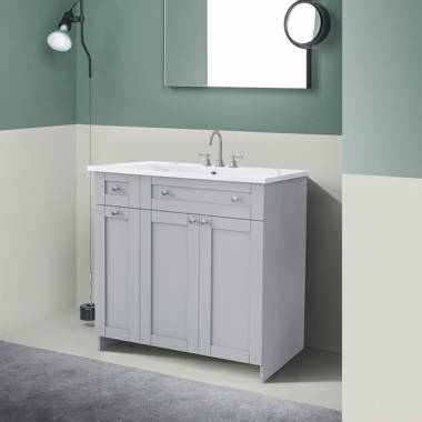 Ronning 30 Bathroom Vanity with Single Sink-Combination Under Counter Sink and Storage Cabinet Vanity Winston Porter Base Finish: White