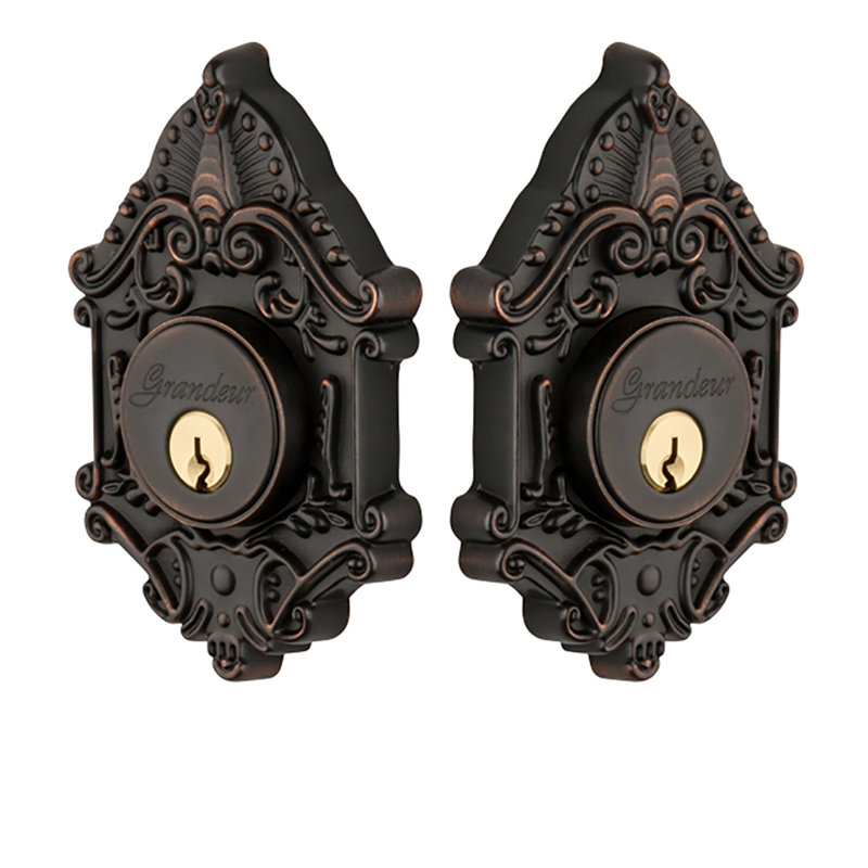 Pêne dormant à cylindre double Grande Victorian, Bronze éternel, 2.75"