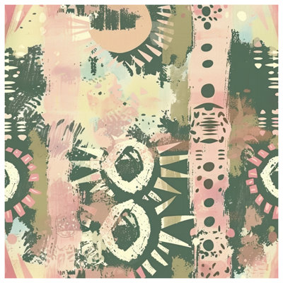 Abstract Tribal Motif Bath Mat