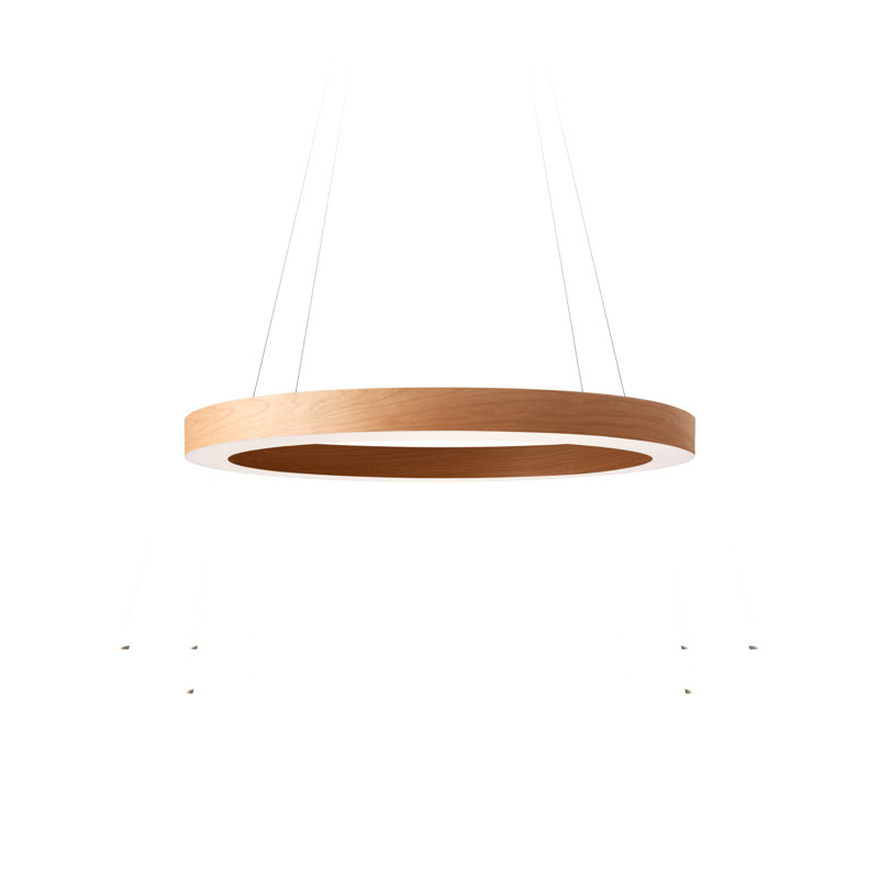 Oh! Line 1 - Light LED Pendant, 2" H x 31.5" W x 31.5" D, Natural Cherry