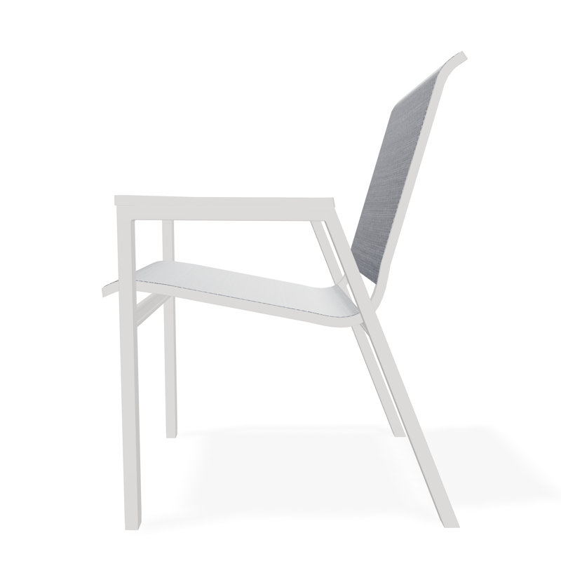 Bazza Outdoor Dining Chair, Augustine Denim, Snow