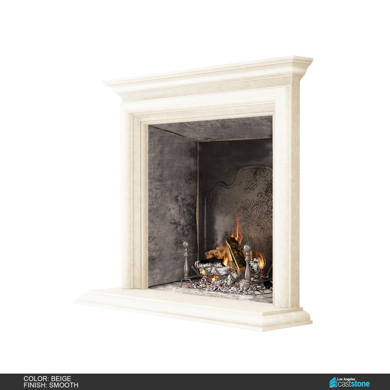 Pourtour de manteau de cheminée Glasgow, Beige lisse