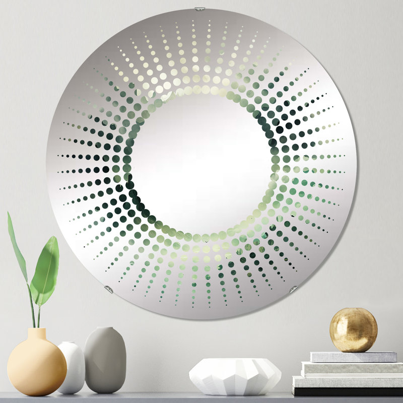 Miroir décoratif rond Starburst, 23,6 po x 23,6 po, Montagnes vertes