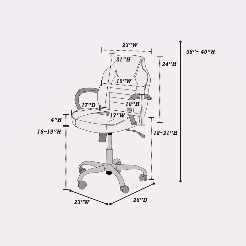Chaise de bureau en similicuir, Noir