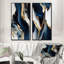 2 pièces sur toile - Géode abstraite des vagues - bleu-1739065485-1739065473