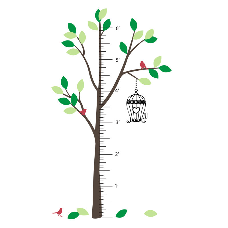 Non-Wall Damaging Growth Chart Decals, Color Option 3