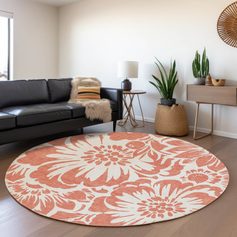Premium Machine Washable Cerrito AMF551 Salmon Rug