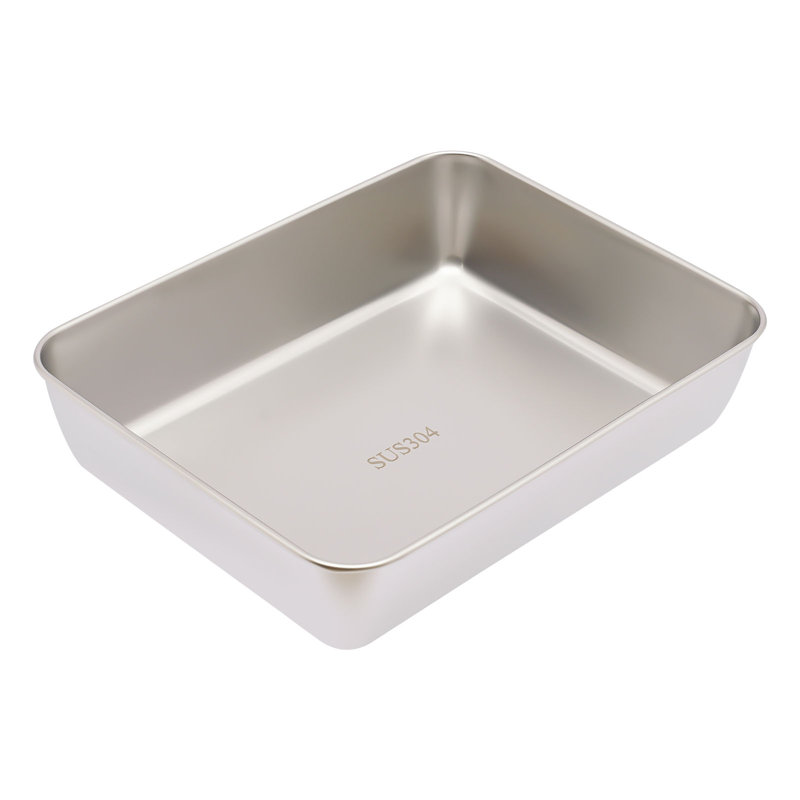 Plat de cuisson rectangulaire en acier inoxydable