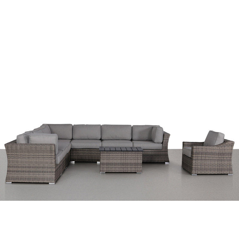 Ensemble de conversation pour 7 personnes avec coussins Snyder Wicker