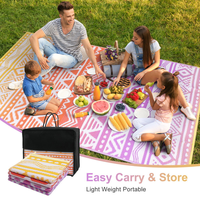 Botho Outdoor Rug Patio Waterproof Reversible Camping Rugs Plastic Straw Rv Rugs for Outside Under Awning Portable Lightweight Carpet for Backyard