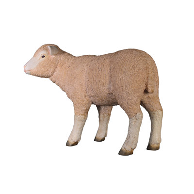 Merino Ewe Life-Size Standing Lamb Statue