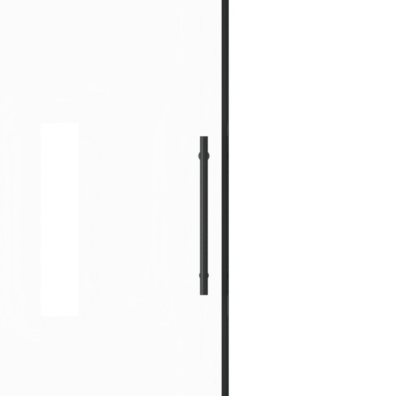 60" W × 72" H Single Sliding Shower Door,5Mm Fixed Glass And 6Mm Sliding Glass Frameless , Clear Tempered Glass, Stainless Steel Handle,Matte Black