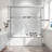 55-60" W X 60" H Brushed Nickel Double Bypass Sliding Shower Door, 1/4" Tempered Glass Bathtub Enclosure With Aluminum Frame And Nano Coating-125771501