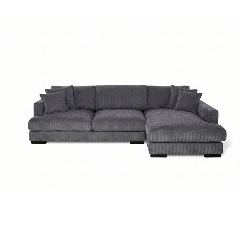 Charee 5 Seater Corner Sofa , Right Hand Facing, Grey