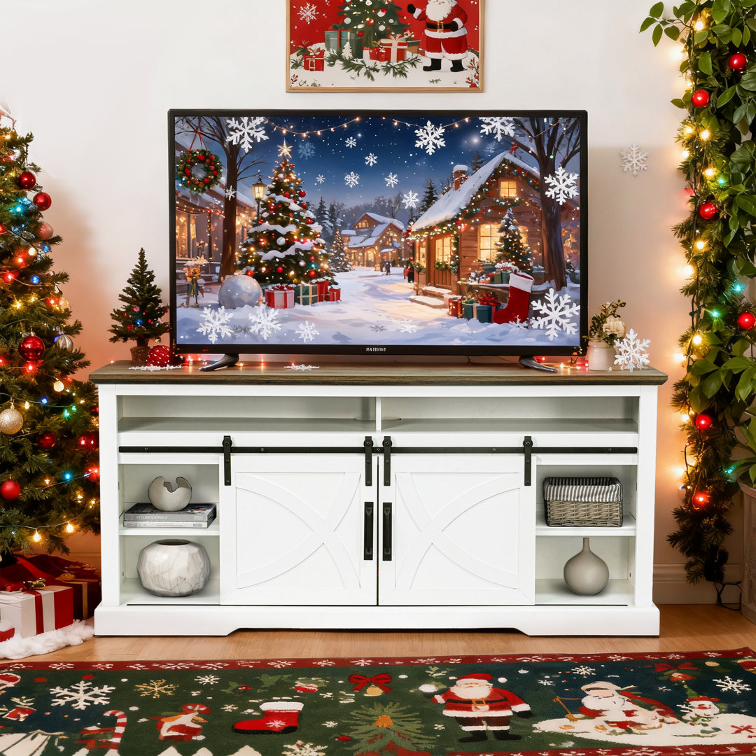 68" TV Stand With Open Storage Shelves And Cabinets Media Console For Tvs Up To 78" Gracie Oaks 