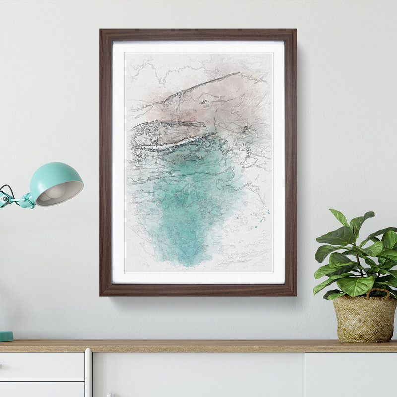 The Gold Coast Beach in Australia - Picture Frame Painting Print, 87cm H x 62cm W x 2cm D, Walnut Framed