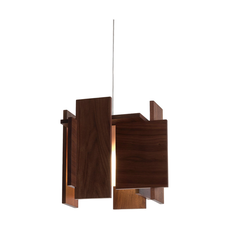 Abeo L 1 - Light LED Pendant, 2700K (warm), Low Profile, Dark Stained Walnut