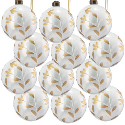 D3" Christmas Ball Ornaments, Glass Decorative Hanging Ball Christmas Tree Ornaments For Holiday Party Decorations, Set Of 12