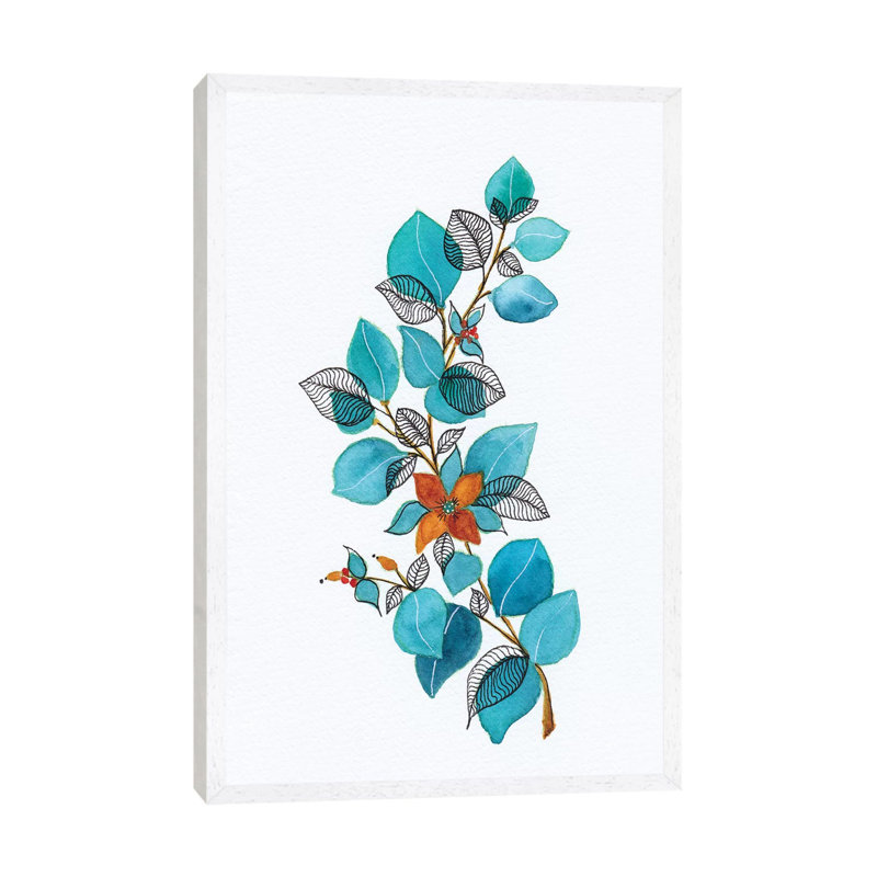Leaves IV 1 Piece Painting on Canvas, 101.6cm H x 66.04cm W x 3.81cm D, White Framed