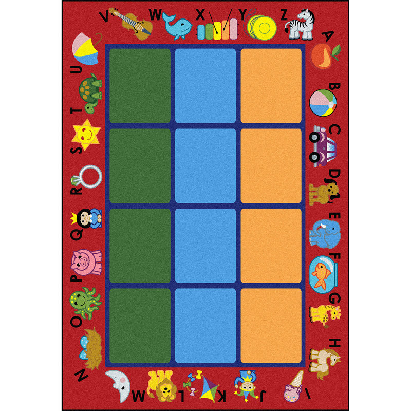 Educational Alphabet Phonics Area Rug, Rectangle 5'4" x 7'8"