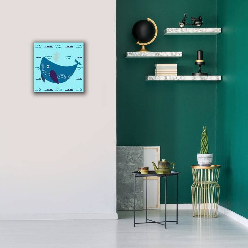 «Cute Whale 2» par Epic Portfolio, art mural sur toile, H 18 po x l 18 po x P 0,75 po