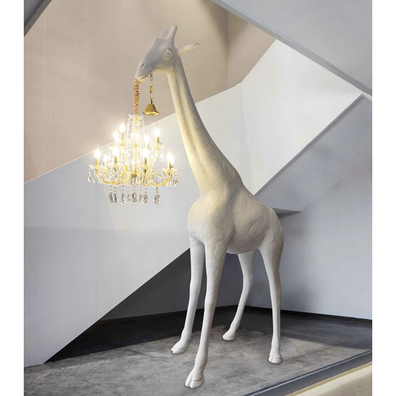 Luminaire de plancher de lustre en cristal girafe