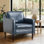 Jannae 34 Inch Vegan Leather Upholstered Square Arm Accent Chair