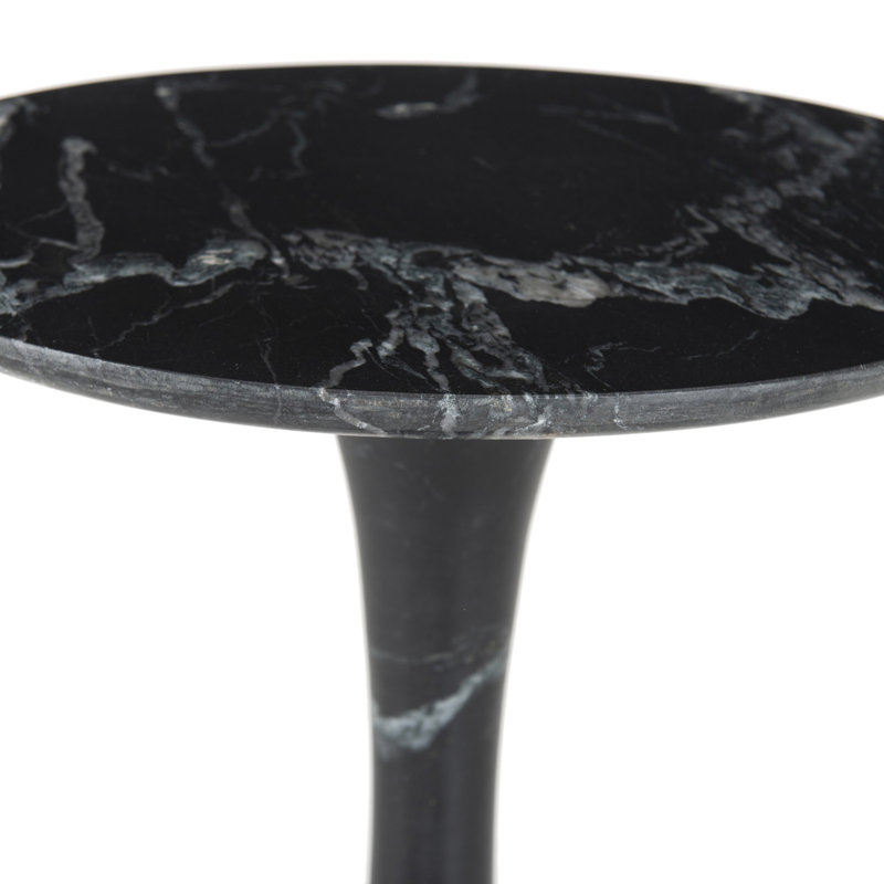 Poli Marble End Table, Black/Gray