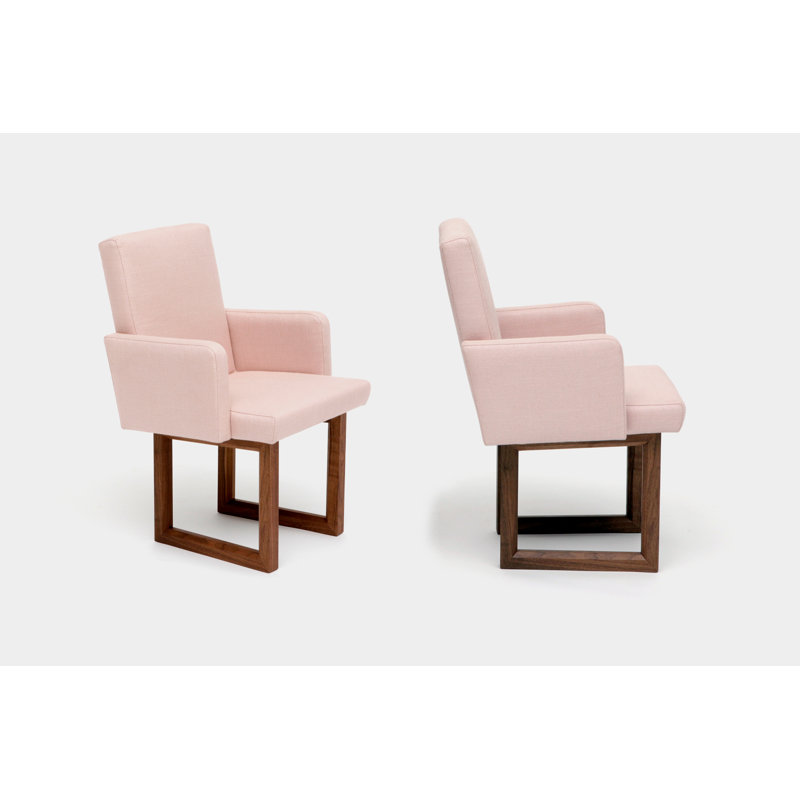C2 W 17.5'' H Dining Chair, Blush Linen Blend