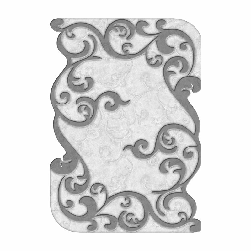 Tapis gris en polyester tissé à la machine Novelty Blanchester, Nouveauté 3 pi 3 po x 6 pi 7 po