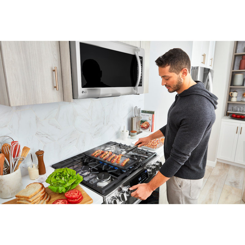 30" 6.3 cu. ft. Slide-in Natural Gas with Air Fry, Stainless Steel