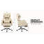 Chaise de bureau à haut dossier avec résistance et technologie de repose-pieds inclinable beige à 155 °