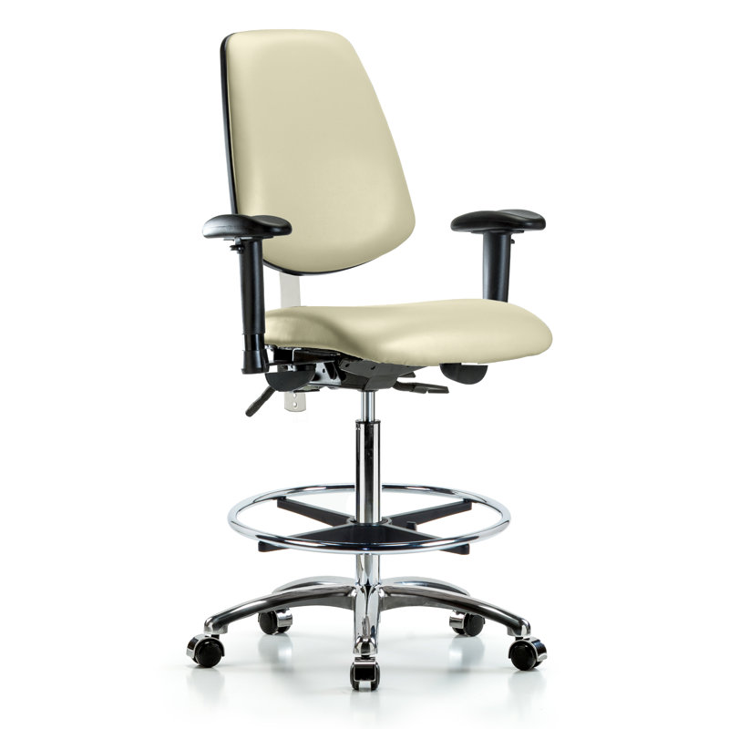 Makaila Vinyl Drafting Chair, Adobe, Casters, Included