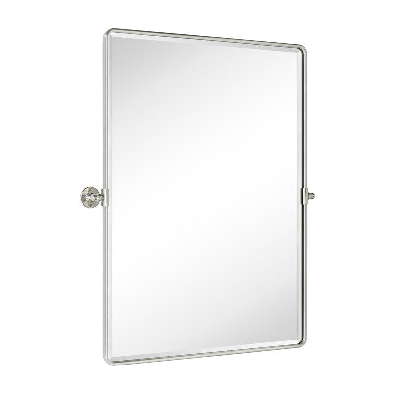 Miroir mural de salle de bain Woodvale, Nickel brossé, 40 po x 30 po