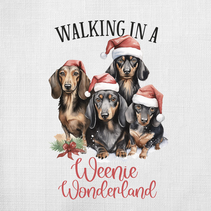 15_dachshund Reversible Throw Pillow, 14" x 14"