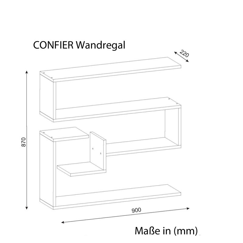 4 Piece Accent Shelf, Brown