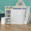Lit mezzanine avec garde-robe, bureau et tablettes-226718735
