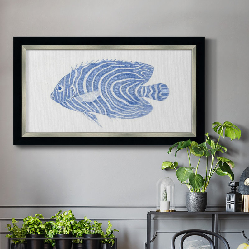 Blue & White Tropical Fish II " Blue And White Tropical Fish II ", 21" H x 37" W x 1" D