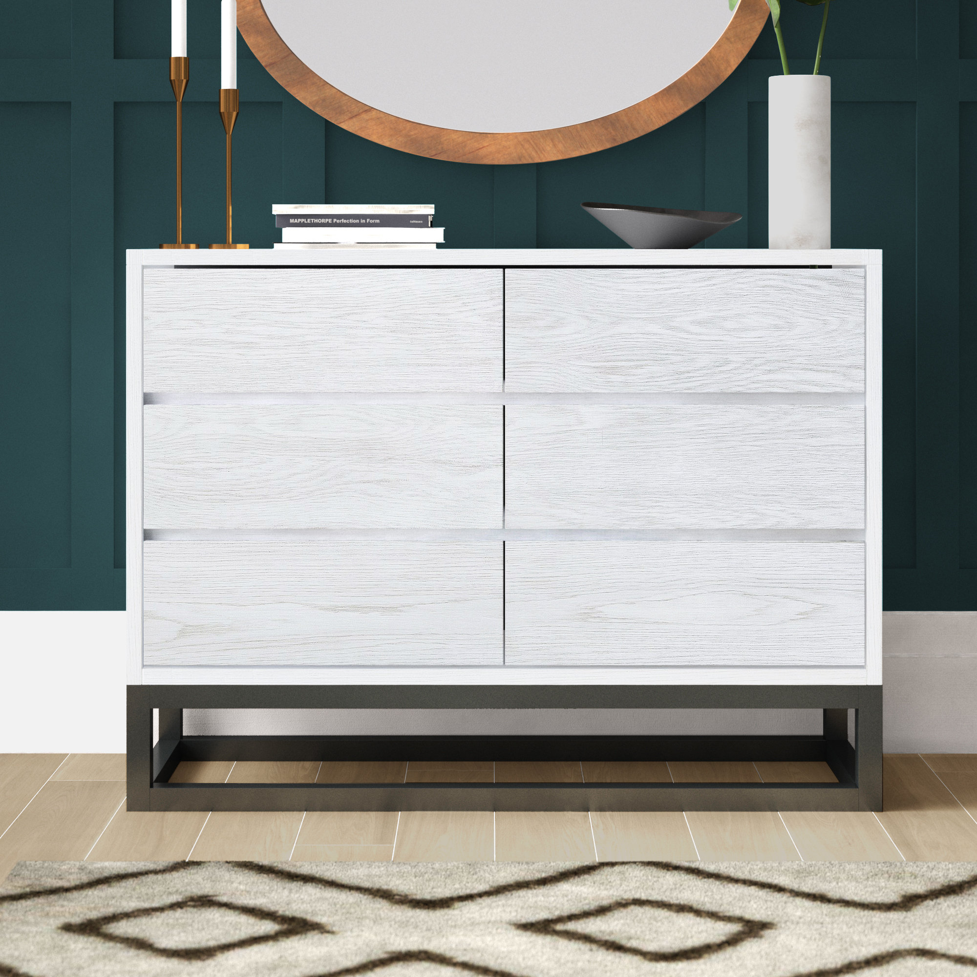 Mercury Row® Joshua 6 Drawer 48" W Double Dresser & Reviews Wayfair