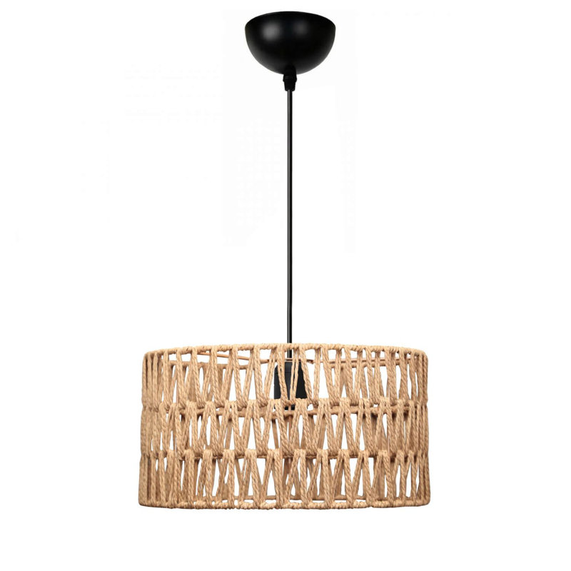 Adjustable Metal Chandelier, Natural Finish, Ø11.8 x 2.8 inches Base Plate | Height: 8.7 to 27.6 inches | E27 Socket, Max 40W (Bulb Not Included) | Stylish Lighting Fixture for Dining Room or Living Space, IP20 Rated